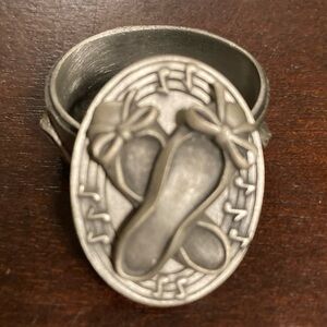 Pewter Ballerina Shoes Trinket Box Collectible “Dance To Your Dream”